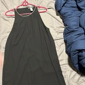 h&m black simple dress